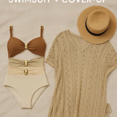 Beachside Chic 2-Piece Set – Swimsuit + Cover-Up