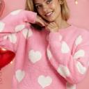  Fuzzy knit heart sweater