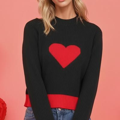 Ribbed heart sweater