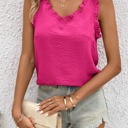 Medium hot pink Ruffle trim tank top blouse