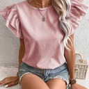 Small Pink Striped ruffle sleeve blouse