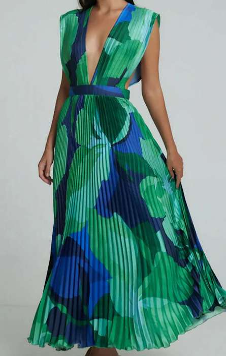 Deep V-neck Dress