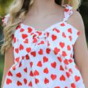 Medium All over heart bow v-neck tank top