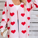Small White Open Front Heart Cardigan