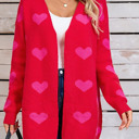  Open Front Heart Cardigan