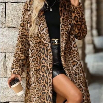 Leopard Print Fleece Coat
