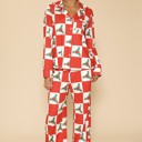 Small Red mistletoe  Holiday Christmas pajama set