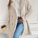  Houndstooth Pattern  Fleece Coat