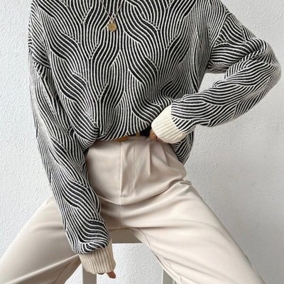 Textured knit sweater