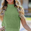 Small Green Cropped knit sleeveless sweater