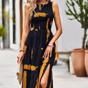  Smocked tiered midi dress
