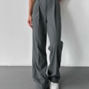 Small Grey High Waist Tailored Wide Leg Pants