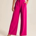 Small hot pink High Waist Tailored Wide Leg Pants