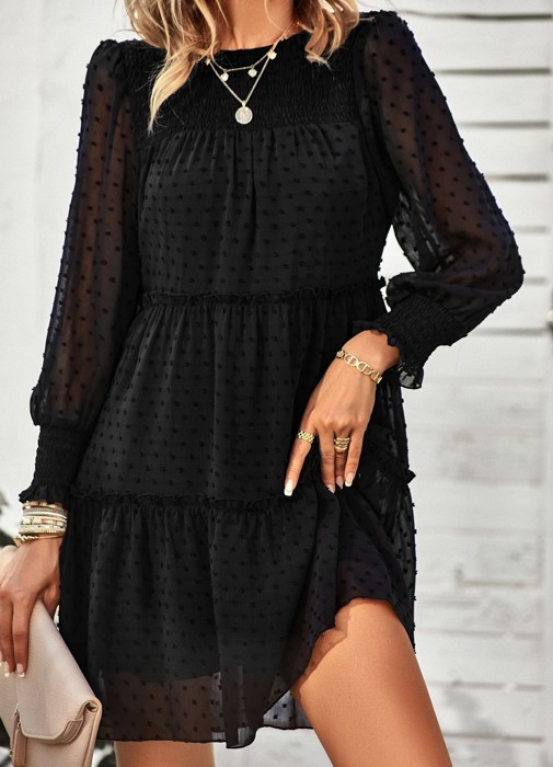 Swiss dot tiered dress