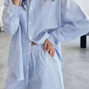  Striped Two Piece Shorts Set