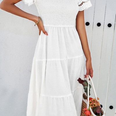 Smocked Tiered Midi Dress