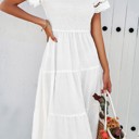  Smocked Tiered Midi Dress