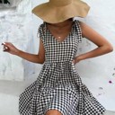  Gingham Ruffle Dress