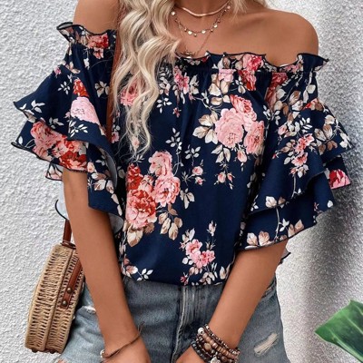 Floral off shoulder blouse