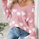  V-neck Heart Knit sweater