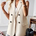  Double-Breasted Sleeveless Blazer