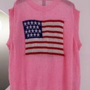  4th of July Pink Flag Knit Sweater Vest