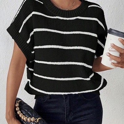 Striped sleeveless sweater
