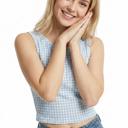 Blue Small Miss Sparkling Gingham Bow-Tie Back Sleeveless Top