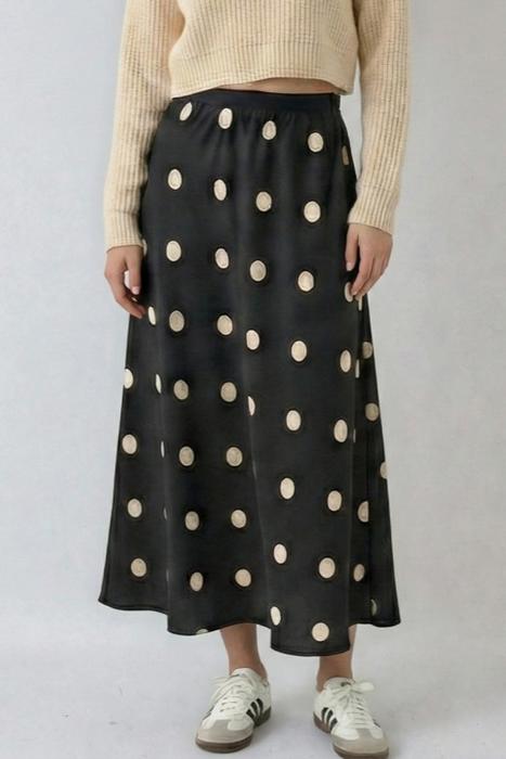 Vintage Polka Dot Midi Skirt