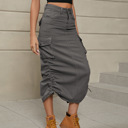 Small Gray Cargo midi skirt