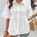White Small Ruffle Trim Blouse