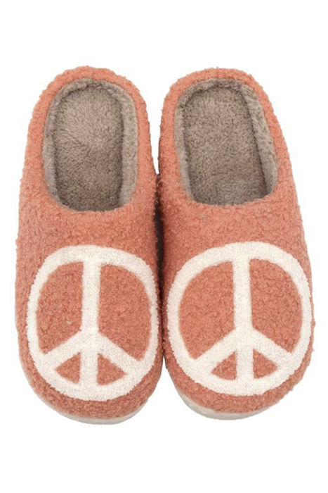 Peace sign slippers