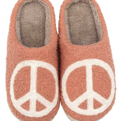 Peace sign slippers