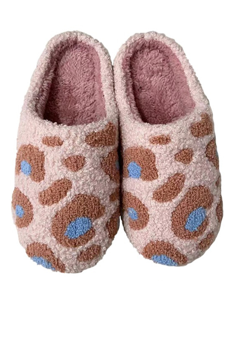 Pink leopard slippers