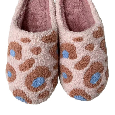 Pink leopard slippers