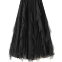 Small Black Pleated chiffon midi skirt