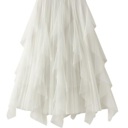 Small White Pleated chiffon midi skirt