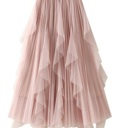  Pleated chiffon midi skirt