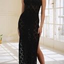 Black Medium Miss Sparkling Diamond maxi cover up
