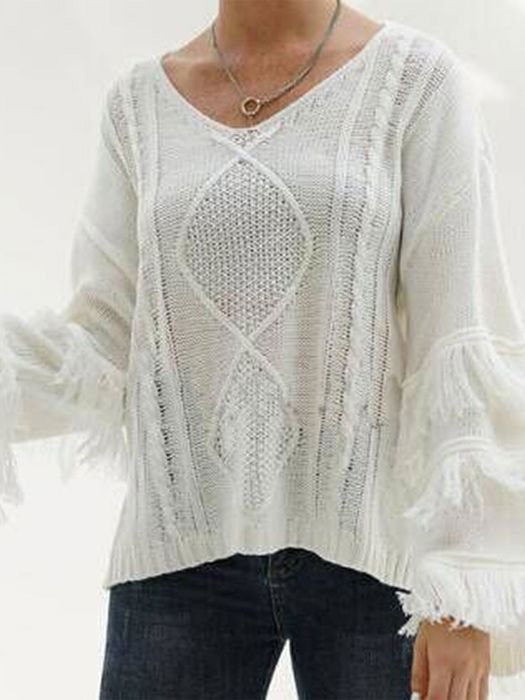 Fringe knit sweater