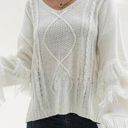 Medium White Fringe knit sweater