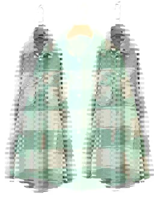 Oversized plaid flannel jacket