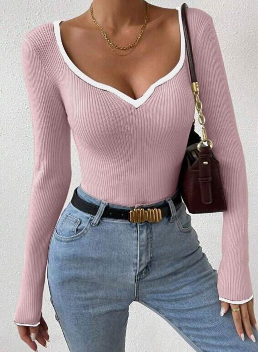 Ribbed long sleeve top