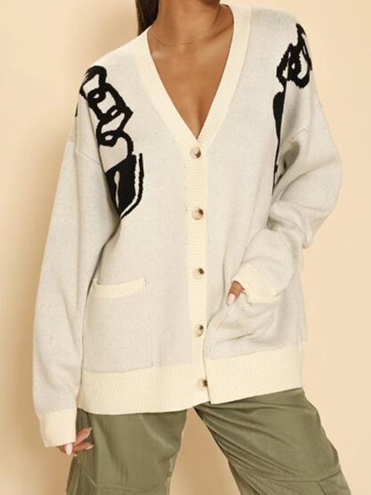Lock and key chain cardigan