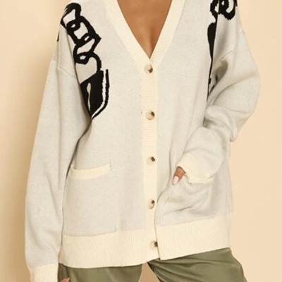 Lock and key chain cardigan