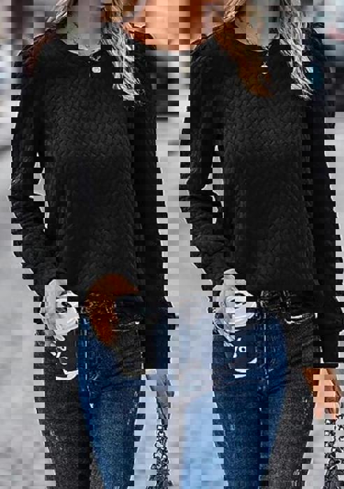 Texture Crewneck Sweatshirts