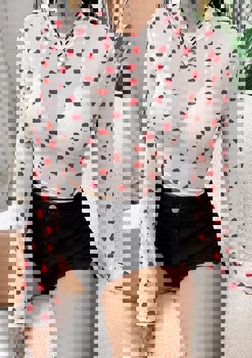 Heart Mesh long sleeve top