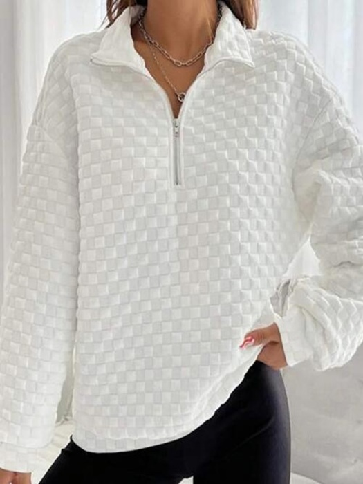 Textured half zip sweatshirt