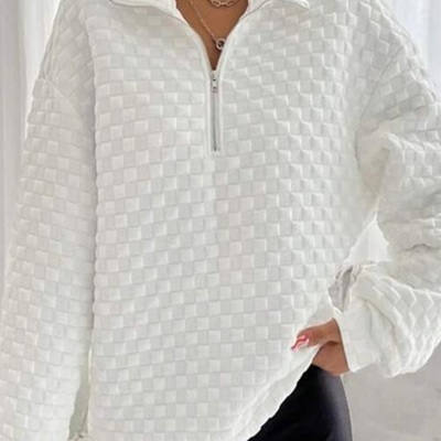 Textured half zip sweatshirt