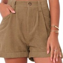 Small Yellow High waisted corduroy shorts